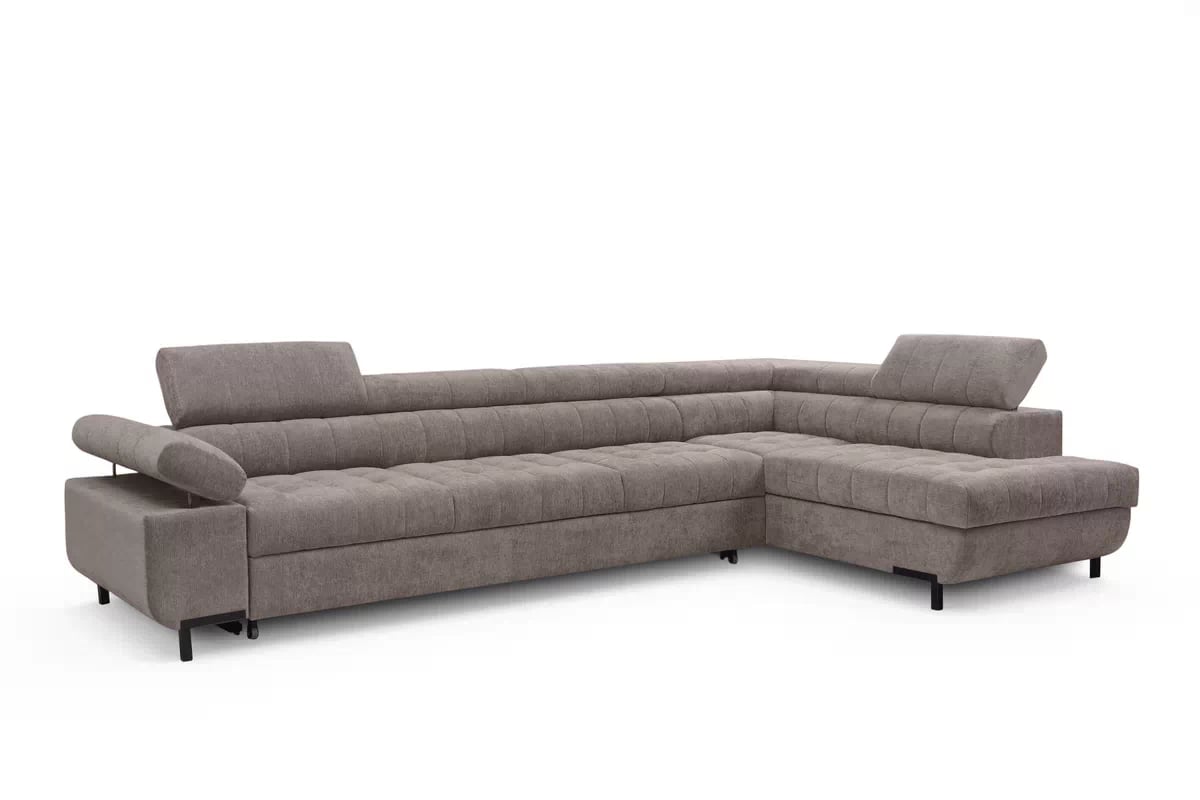 Rohová sedačka Tyrion Maxi s funkciou spania pravá - hnedý šenil Vibe 21 Rohová sedacia súprava Tyrion Maxi s funkciou spánku pravá strana - Hnedý šenil Vibe 21