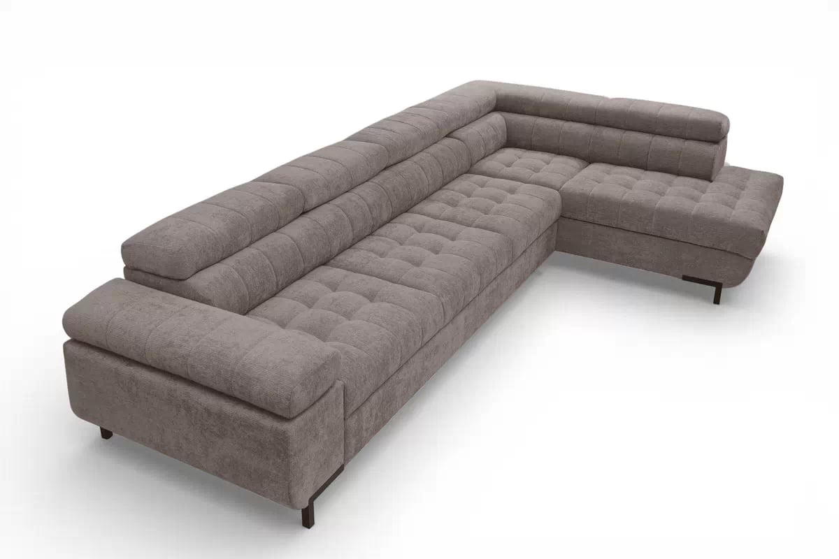 Rohová sedačka Tyrion Maxi s funkciou spania pravá - hnedý šenil Vibe 21 Rohová sedacia súprava Tyrion Maxi s funkciou spánku pravá strana - Hnedý šenil Vibe 21