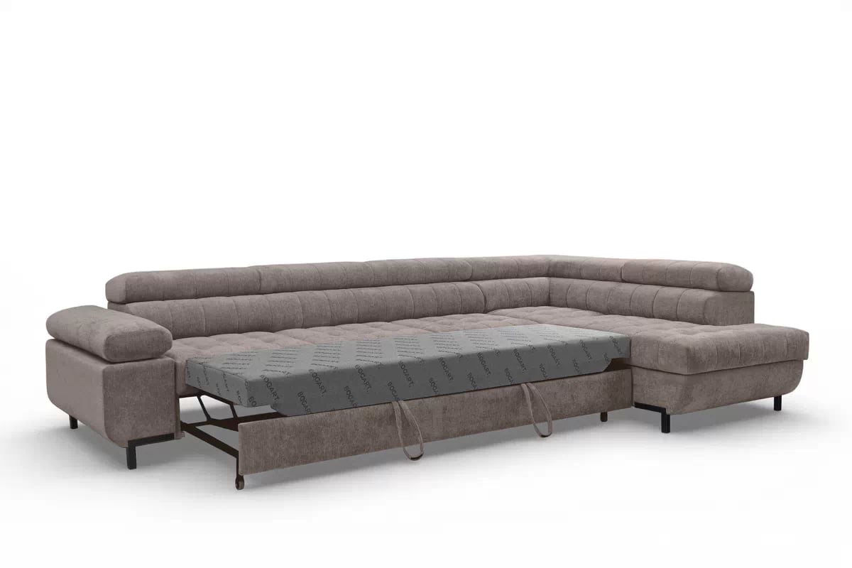 Rohová sedačka Tyrion Maxi s funkciou spania pravá - hnedý šenil Vibe 21 Rohová sedacia súprava Tyrion Maxi s funkciou spánku pravá strana - Hnedý šenil Vibe 21