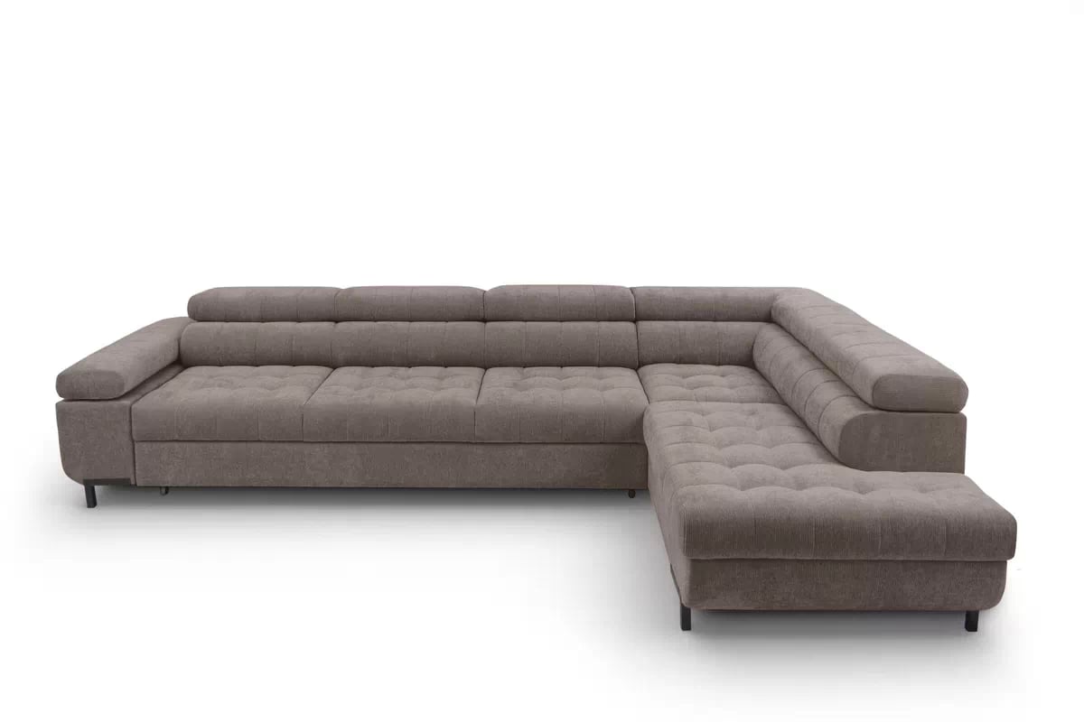 Rohová sedačka Tyrion Maxi s funkciou spania pravá - hnedý šenil Vibe 21 Rohová sedacia súprava Tyrion Maxi s funkciou spánku pravá strana - Hnedý šenil Vibe 21