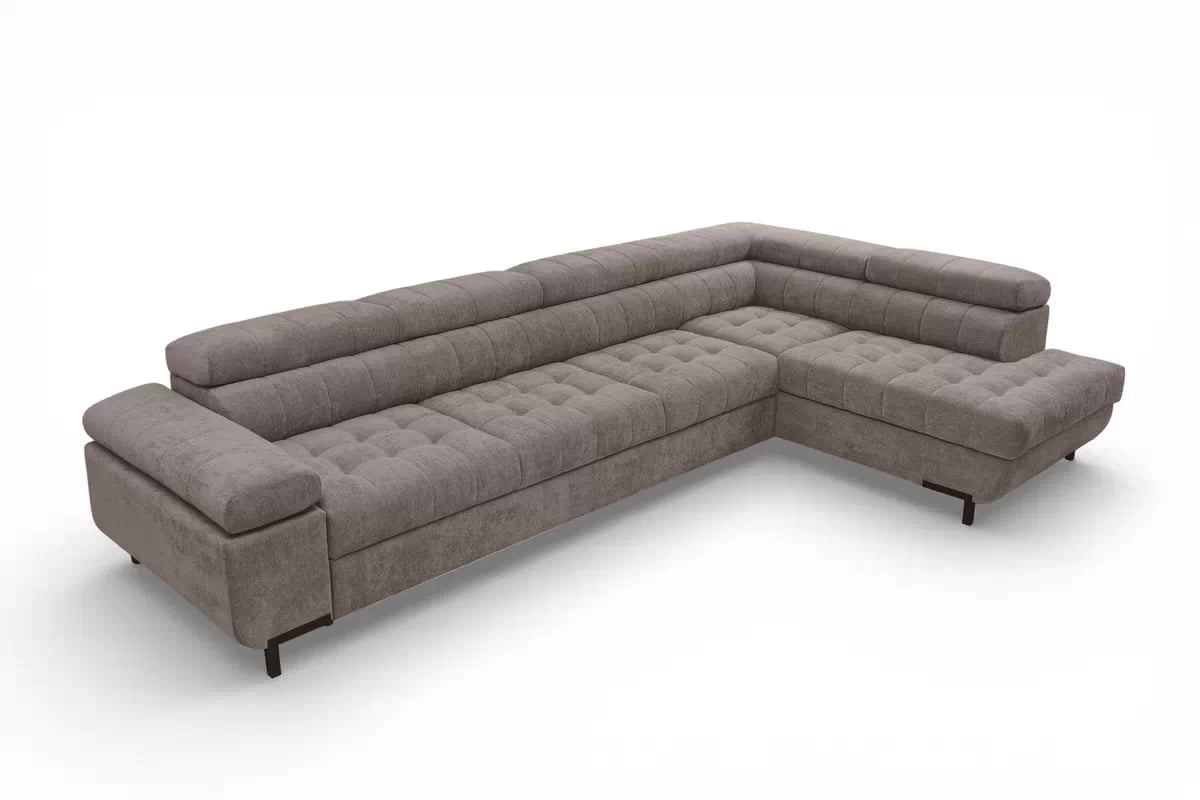 Rohová sedačka Tyrion Maxi s funkciou spania pravá - hnedý šenil Vibe 21 Rohová sedacia súprava Tyrion Maxi s funkciou spánku pravá strana - Hnedý šenil Vibe 21