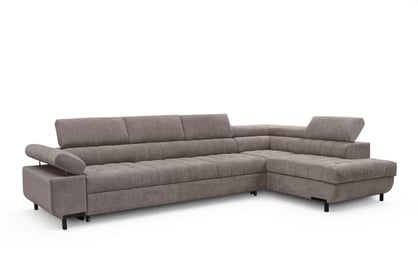 Rohová sedačka Tyrion Maxi s funkciou spania pravá - hnedý šenil Vibe 21