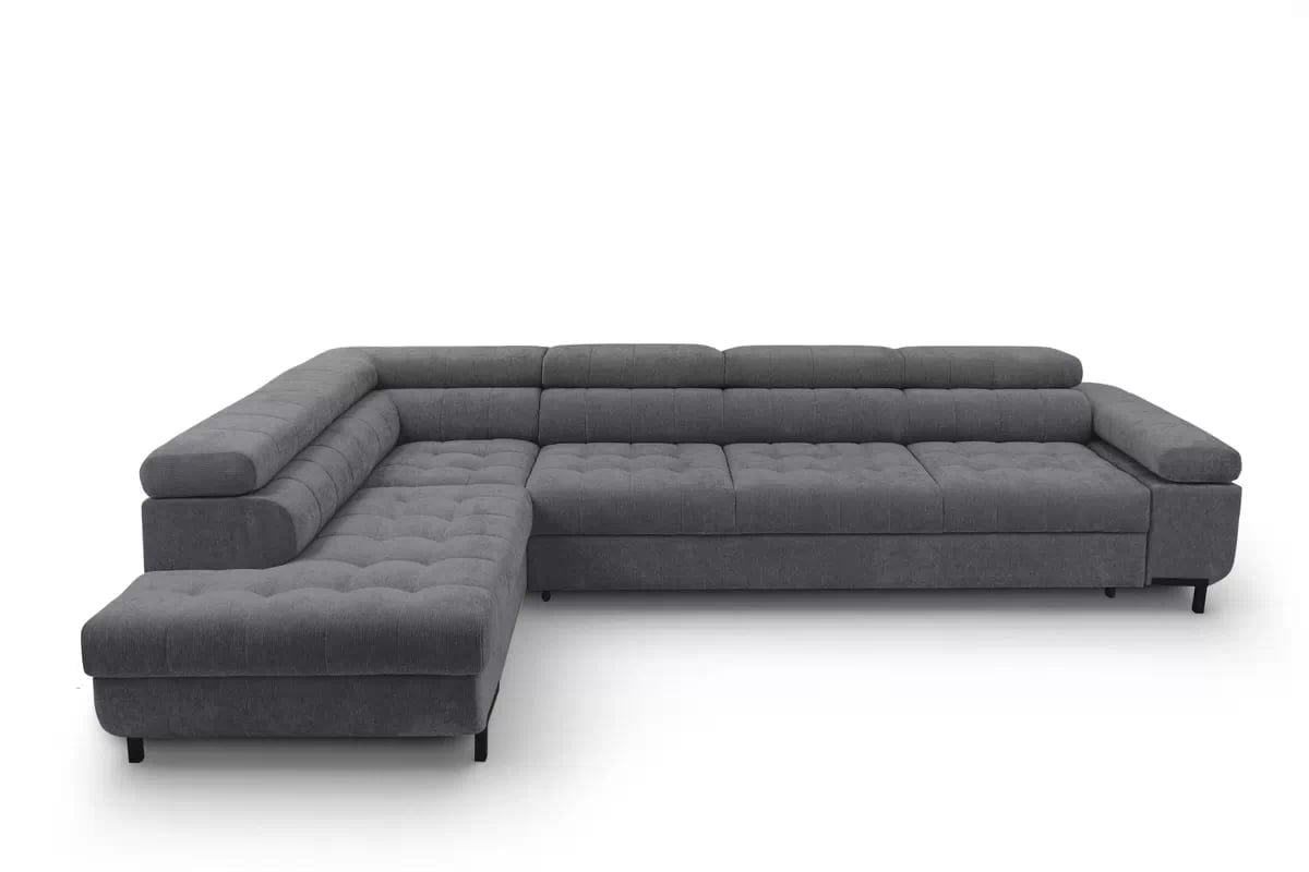 Rohová sedačka Tyrion Maxi s funkciou spania ľavá - sivý šenil Vibe 95 Rohová sedacia súprava Tyrion Maxi s funkciou spánku Ľavá strana - šedý šenil Vibe 95