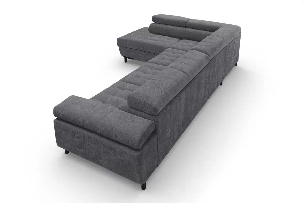 Rohová sedačka Tyrion Maxi s funkciou spania ľavá - sivý šenil Vibe 95 Rohová sedacia súprava Tyrion Maxi s funkciou spánku Ľavá strana - šedý šenil Vibe 95