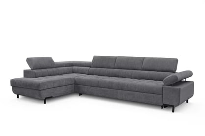 Rohová sedačka Tyrion Maxi s funkciou spania ľavá - sivý šenil Vibe 95