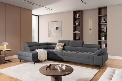 Rohová sedačka Tyrion Maxi s funkciou spania ľavá - sivý šenil Vibe 95 Rohová sedacia súprava Tyrion Maxi s funkciou spánku Ľavá strana - šedý šenil Vibe 95