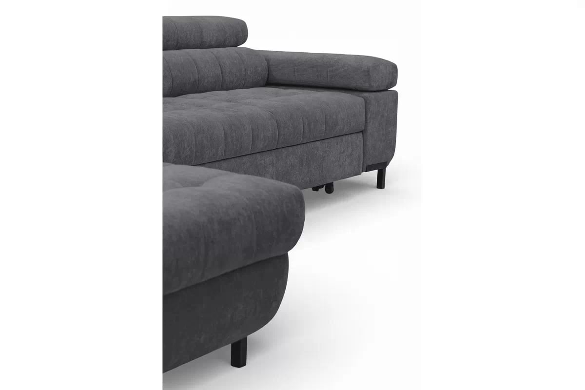 Rohová sedačka Tyrion Maxi s funkciou spania ľavá - sivý šenil Vibe 95 Rohová sedacia súprava Tyrion Maxi s funkciou spánku - Vibe 95