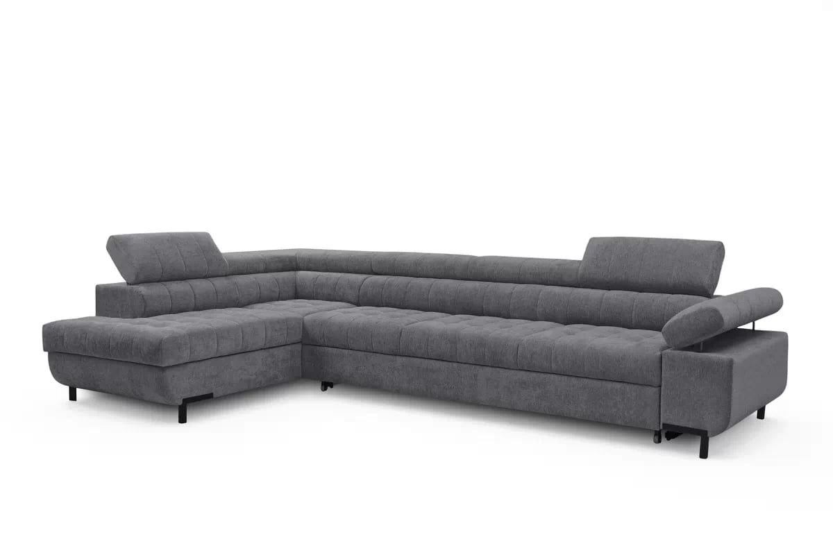 Rohová sedačka Tyrion Maxi s funkciou spania ľavá - sivý šenil Vibe 95 Rohová sedacia súprava Tyrion Maxi s funkciou spánku - Vibe 95