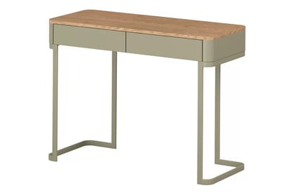 Toaletný stolík Elivo 110 cm so zásuvkami na ráme - eukalyptus / dub baltic dune