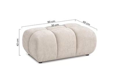 Čalouněný taburet Lutario Mini - světlý béžový šenil Vibe 06 Taburet čalouněná Lutario Mini - Vibe 06
