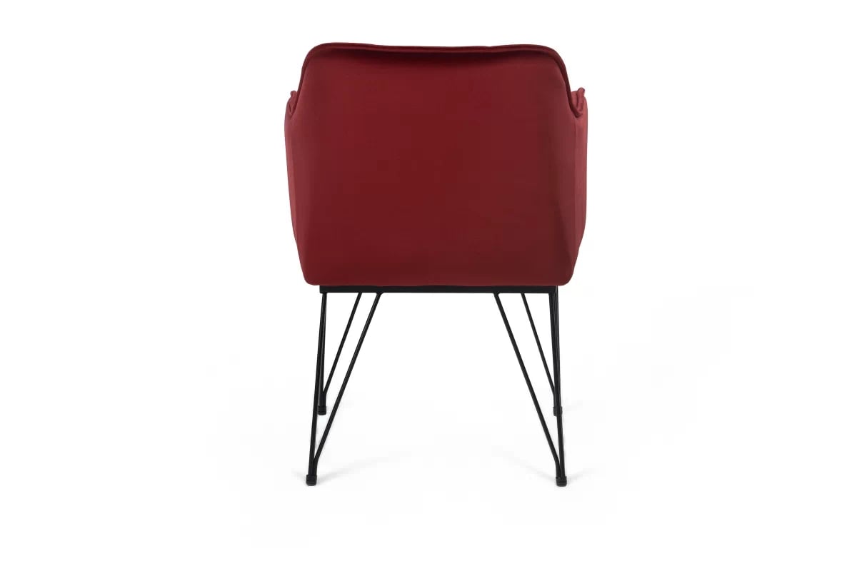 Stolička čalúnená Valencia Pik II s podrúčkami - červená látka / čierne nožičky - Koncovka Série Stolička čalouněné loft z podlokietnikami Valencia Pik II - Červený 