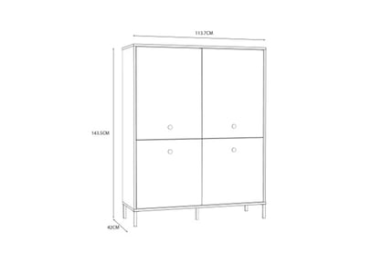 Komoda Salvatrice 110 cm - béžová čtyřdveřová Komoda Salvatrice 110 cm - béžový