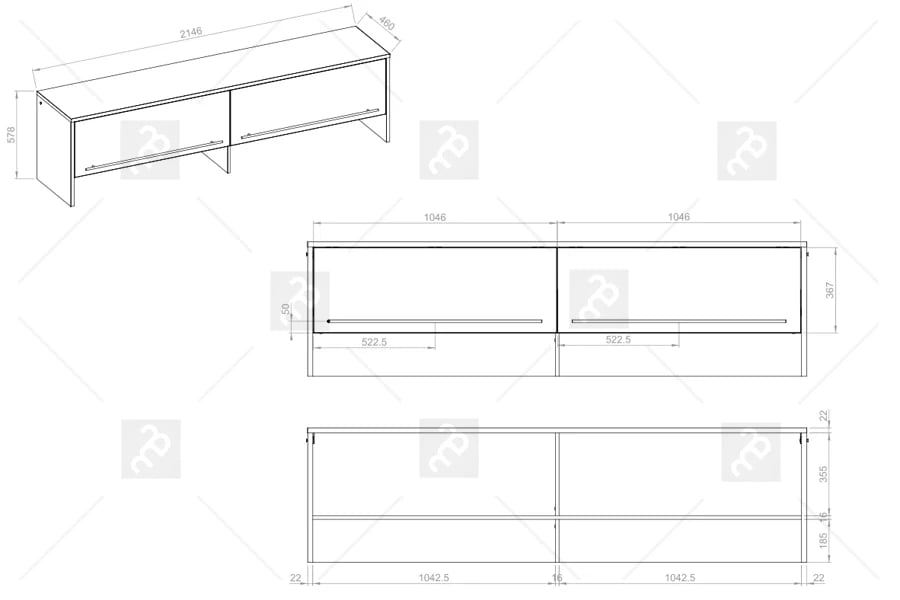 Nástavec ke sklápěcí posteli Concept Pro CP-09 - bílý lesk - Konec série nástavec z desky