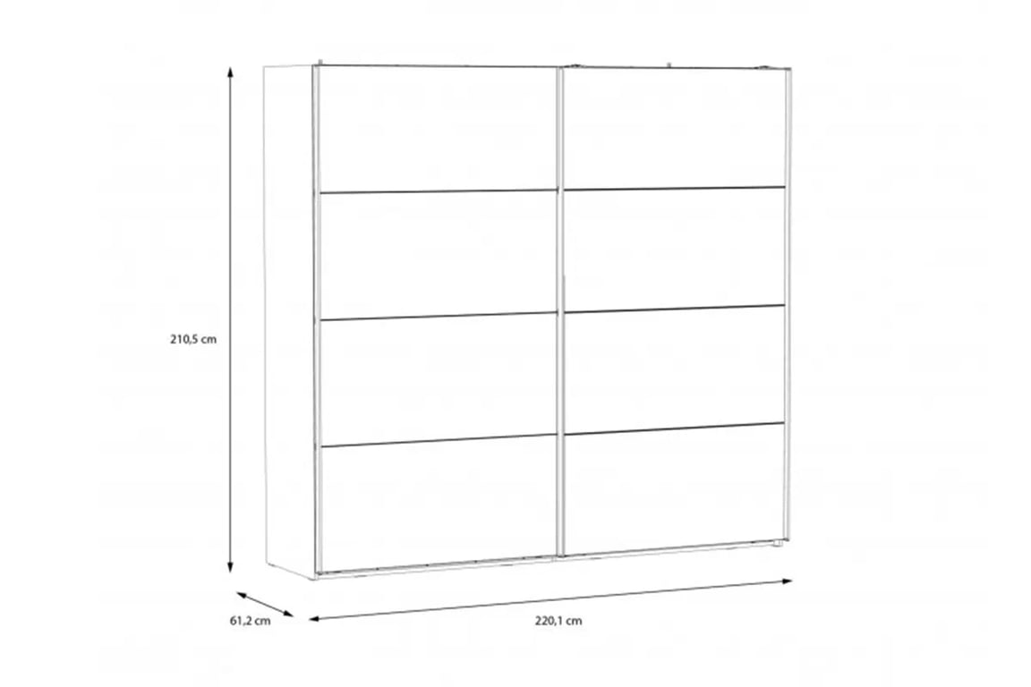 Skříň Hayato 220 cm - alpský smrk skříň ubraniowa przesuwna Hayato 220x210 - swierk alpejski 