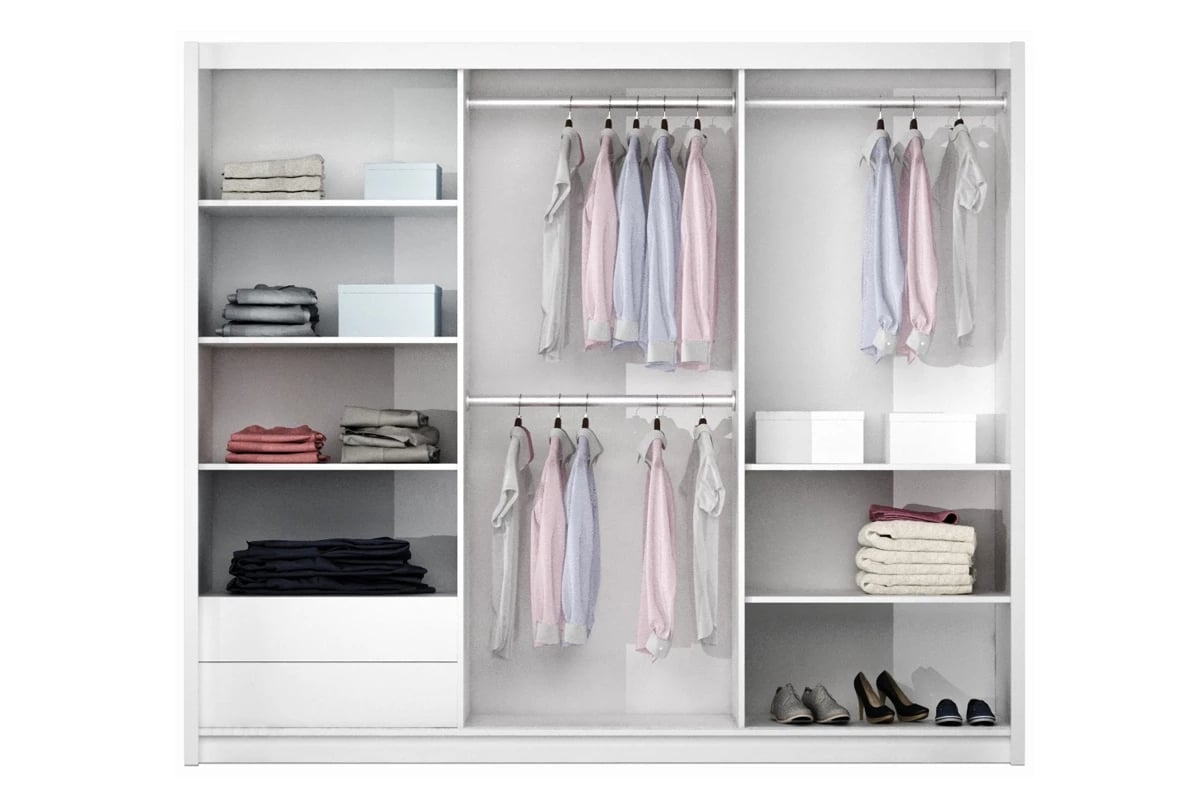 Skriňa so zrkadlom Vigo 250 Biely Skriňa so zásuvkami 