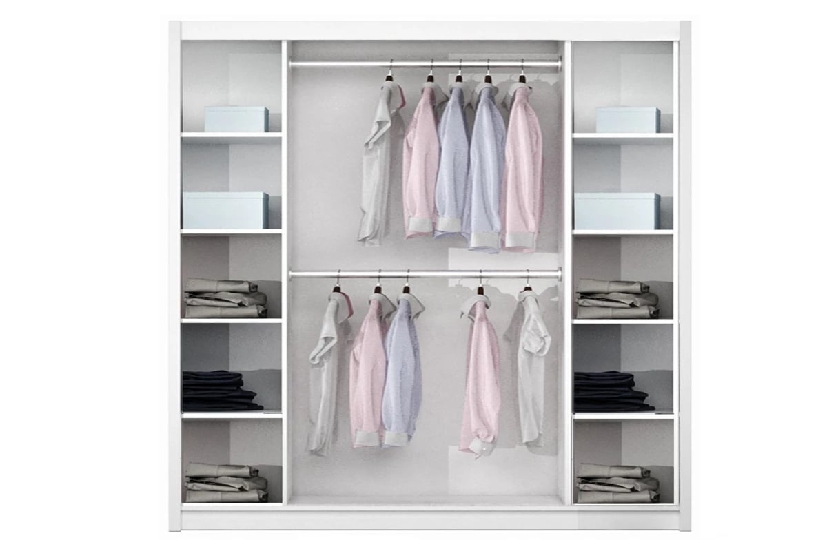 Skriňa so zrkadlom Vigo 225 Biely Skriňa na garderobe