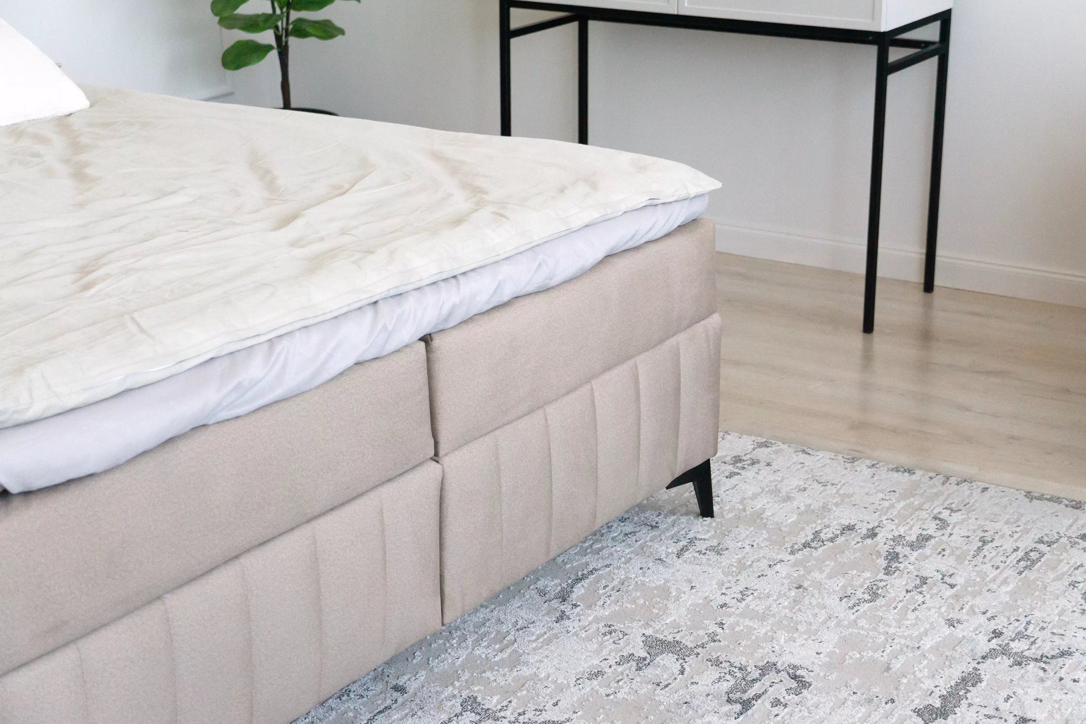 Postel boxspring Wasil 160x200 s úložným prostorem - béžová látka Element 6 Postel boxspring Wasil 160x200 s úložním prostorem - béžová samet hydrofobní  Element 6