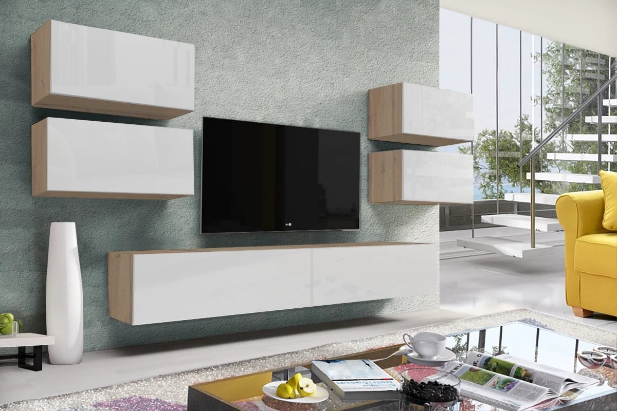 Polica závesná Combo 8 - Dub wotan - Koncovka Série Nábytok do izby dziennego 