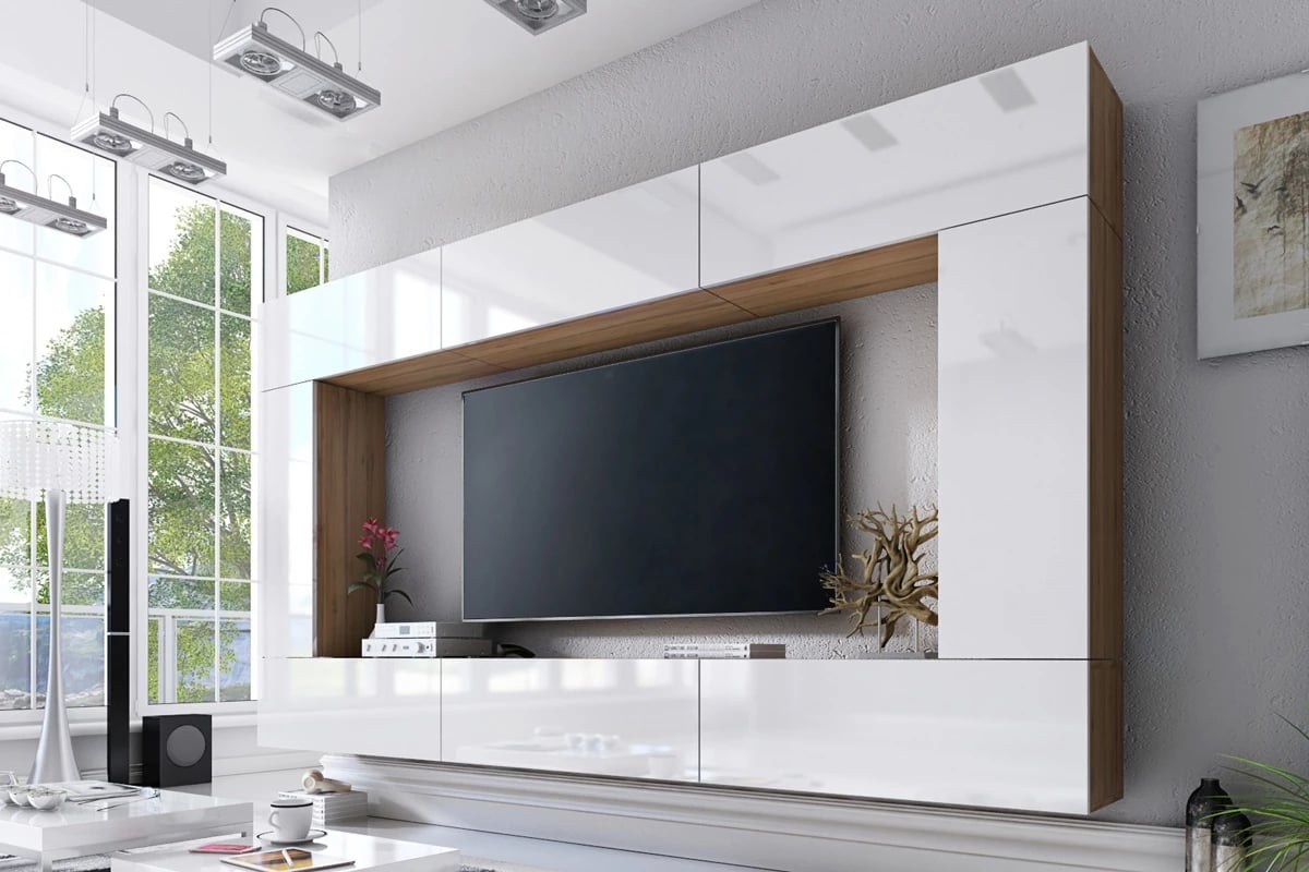 Polica závesná Combo 8 - Dub wotan - Koncovka Série elegantná Obývacia stena 