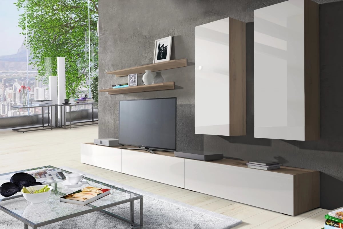 Polica závesná Combo 8 - Dub wotan - Koncovka Série Nábytokdo obývačky