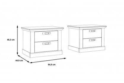 Sada 2 nočních stolků Kashmir se zásuvkami - pinie bílá Komplet szafek nocnych Kashmir 2 ks. s zásuvkami - pinia Bílá 