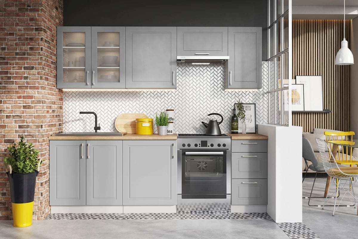 Kuchyňská závěsná skříňka Natalia W60 SU P/L s odkapávačem - šedý mat Skříňka závěsná s odkapávačem