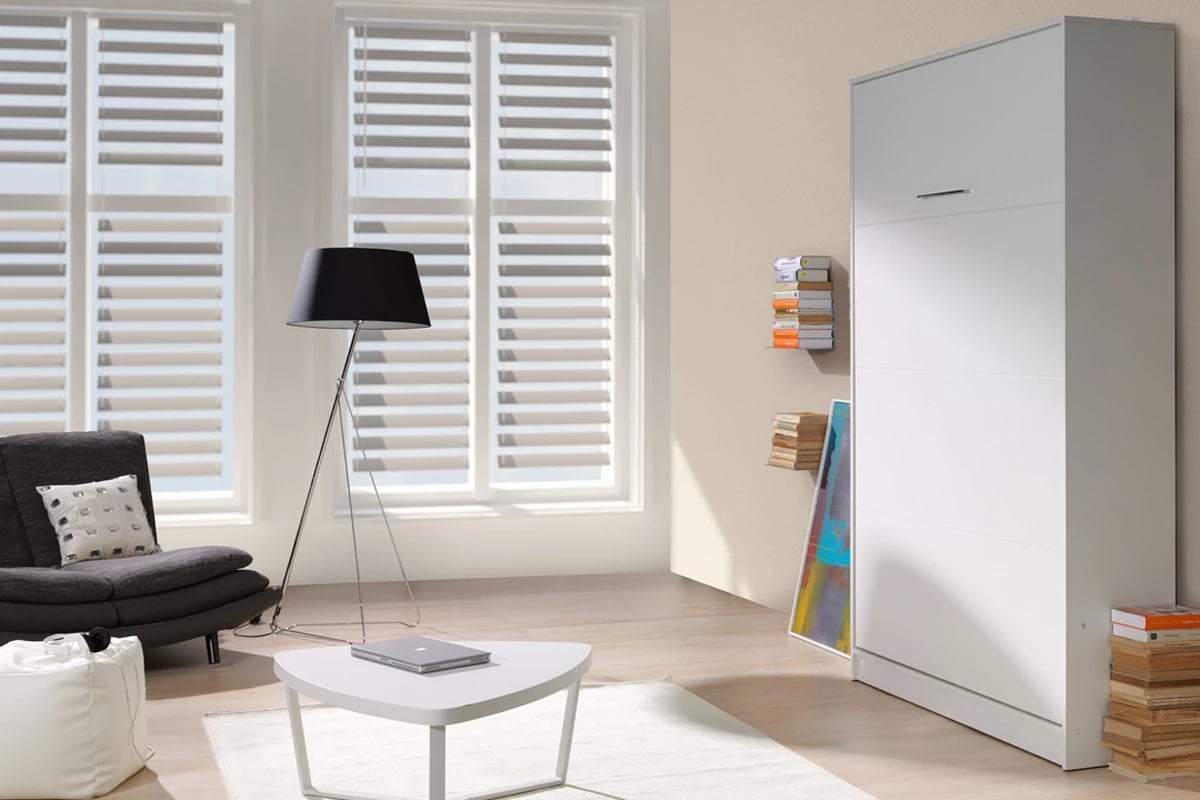 Vertikální sklápěcí postel Basic 120x200 cm - bílý mat vertikální sklápěcí postel