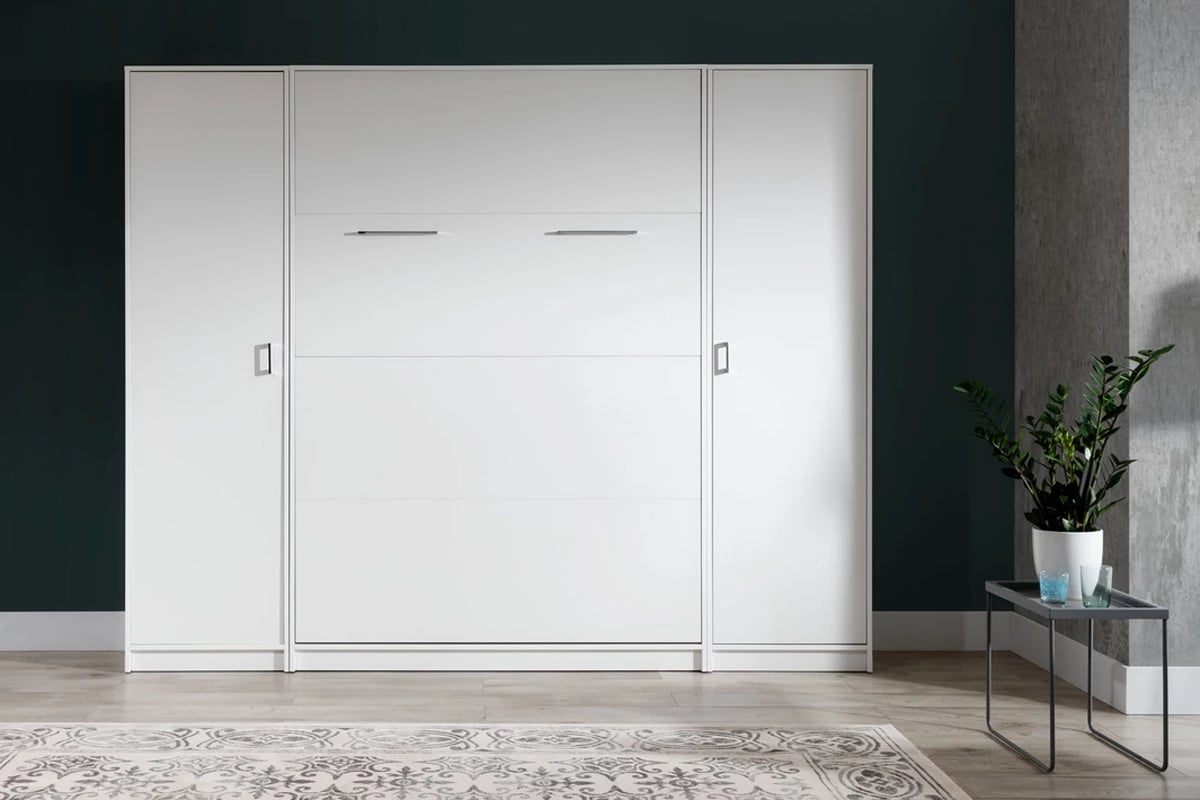 Regál R ku vertikálnej sklápacej posteli Basic 60 cm - biely lesk Moderný nábytok 