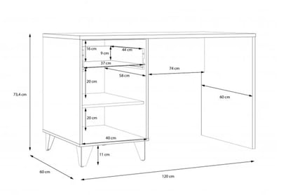 Psací stůl Lya 110x85 cm - dub mauvella / dub cabezone psací stůl Lya 110x85 - Dub mauvella / Dub cabezone