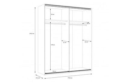 Skříň Lya 150 cm - Dub mauvella / Dub cabezone skříň ubraniowa przesuwna Lya - Dub Mauvella/Dub Cabezone 