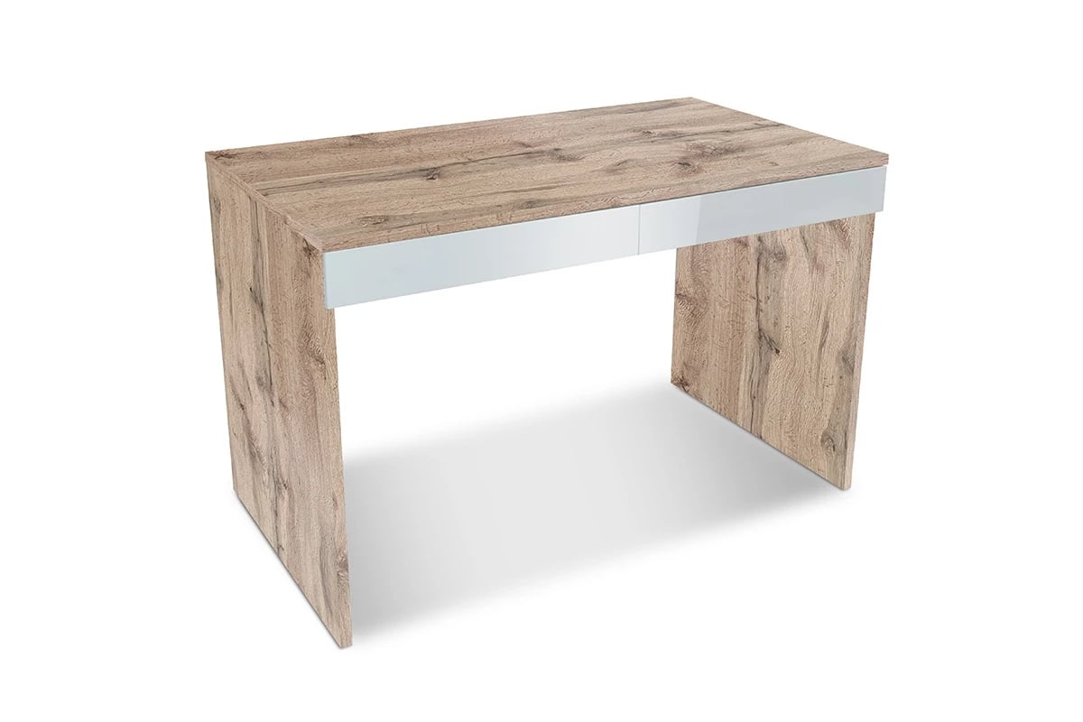 Toaletný stolík Combo 14 - Dub wotan/MDF biely lesk - Koncovka Série Toaletný Stolík Combo do spálne