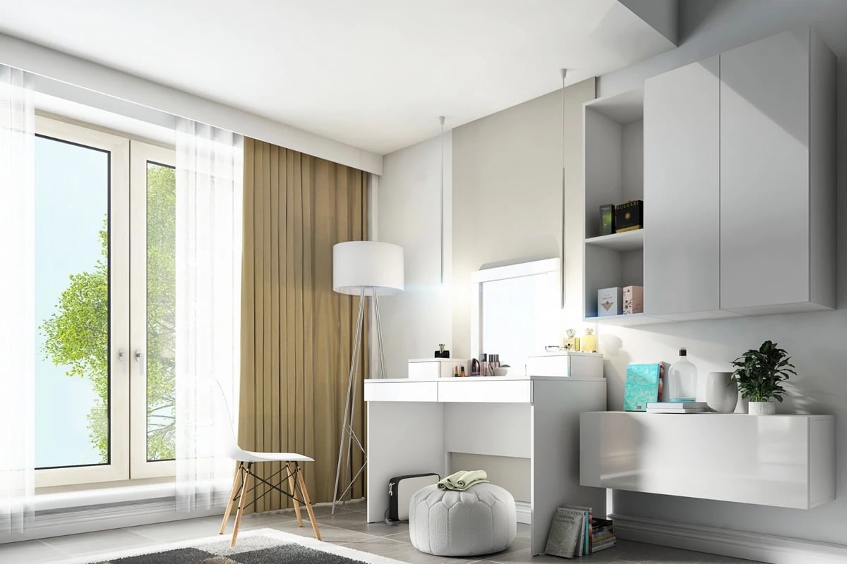 Nadstavec do Toaletné stolíky Combo 15 - Biely/MDF biely lesk - Koncovka Série Nadstavec Combo 