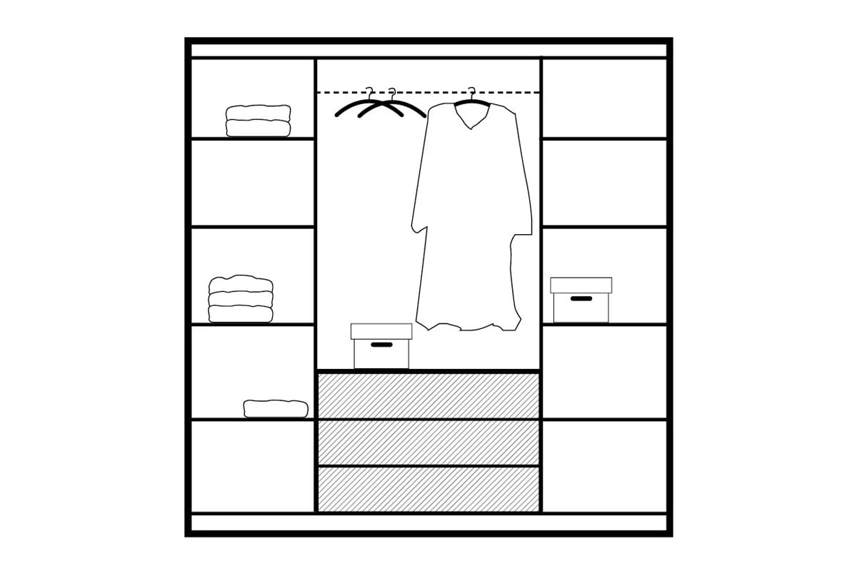 Šatníková skriňa Bali 196 cm - slivka Skriňa Stôlar 