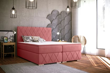 Boxspring posteľ Feba 180x200 rozowe Posteľ s čalúneným čelom 