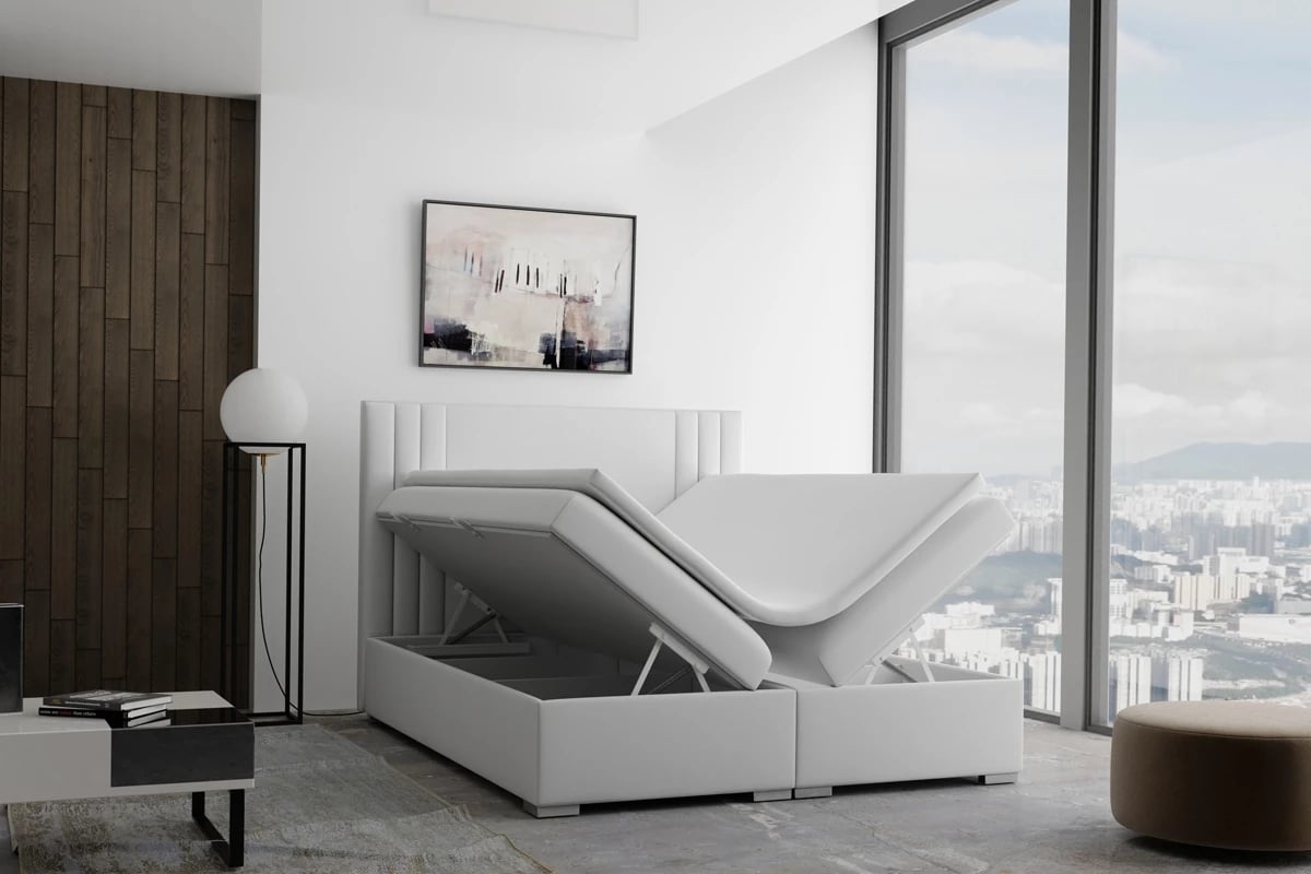 Boxspring posteľ Cyntia 180x200 čalúnená Posteľ z pojemnikami 