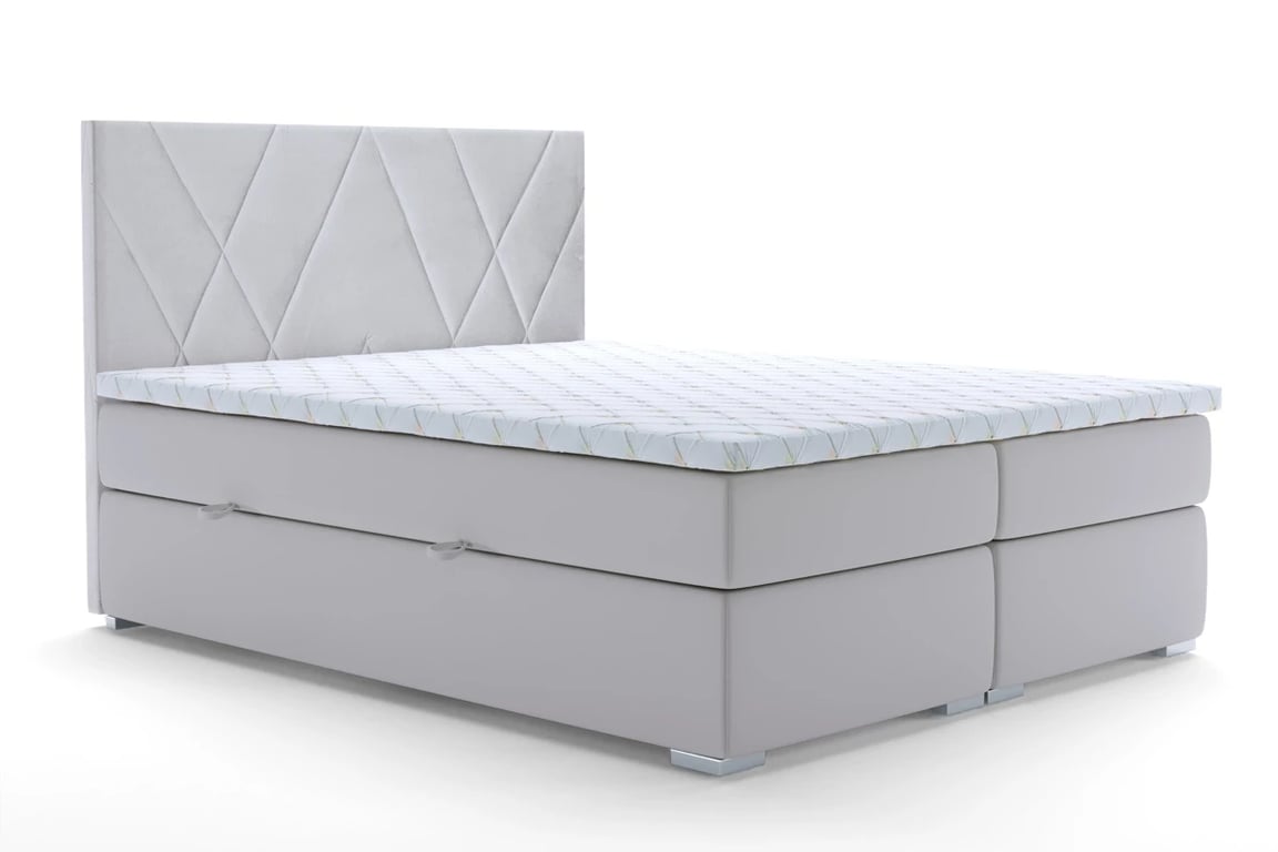 Boxspring postel Nelso 160x200 cm světlá postel čalouněná do ložnice 