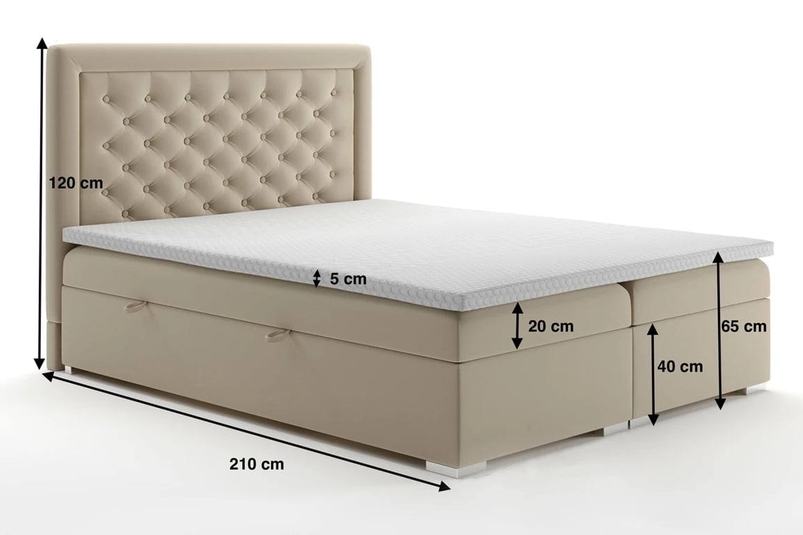 Boxspring postel Ofelia s úložným prostorem 160x200 cm Boxspring postel s úložnými prostory Ofelia 160x200