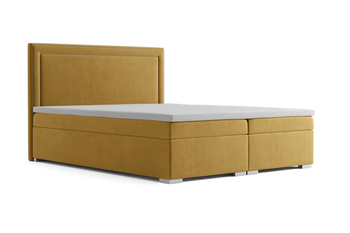 Boxspring postel Adelino s úložným prostorem 160x200 cm zlatá postel 160x200 