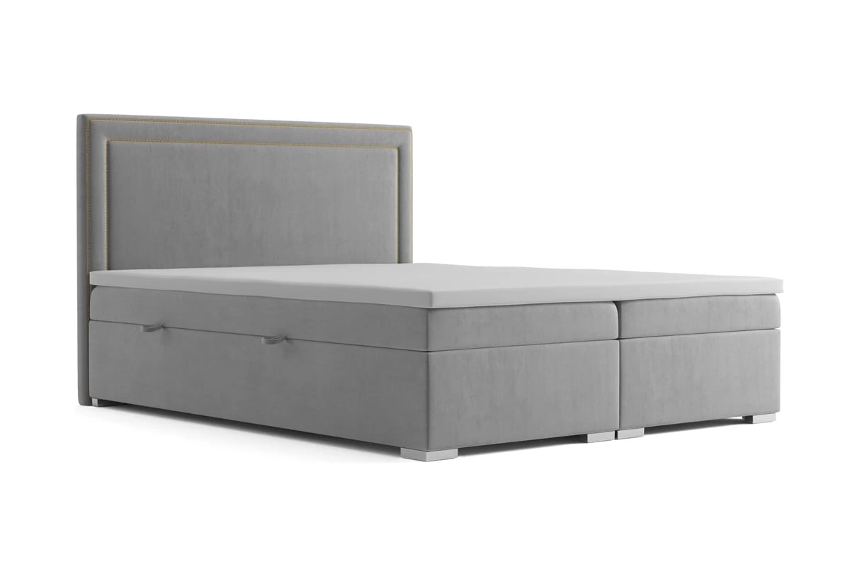 Boxspring postel Adelino s úložným prostorem 180x200 cm světle šedá postel 140x200
