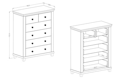 Komoda se zásuvkami Evora 45 - 90 cm - abisko ash / dub lefkas Komoda se zásuvkami