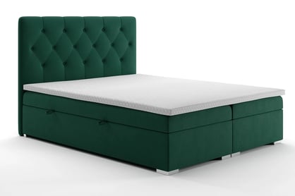 Boxspring posteľ Izyda s úložným priestorom - 180x200 cm Zelené Posteľ 180x200 