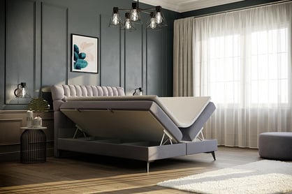 Boxspring posteľ s úložným priestorom Hana 160x200 Posteľ do spálne z pojemnikami na posciel 