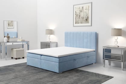 Boxspring posteľ s úložným priestorom Arkadia 160x200 Posteľ do spálne z wysokim wezglowiem 