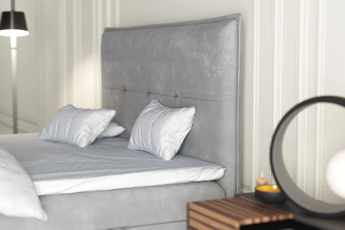 Boxspring posteľ s úložným priestorom Ethan 180x200 Posteľ z wysokim wezglowiem 