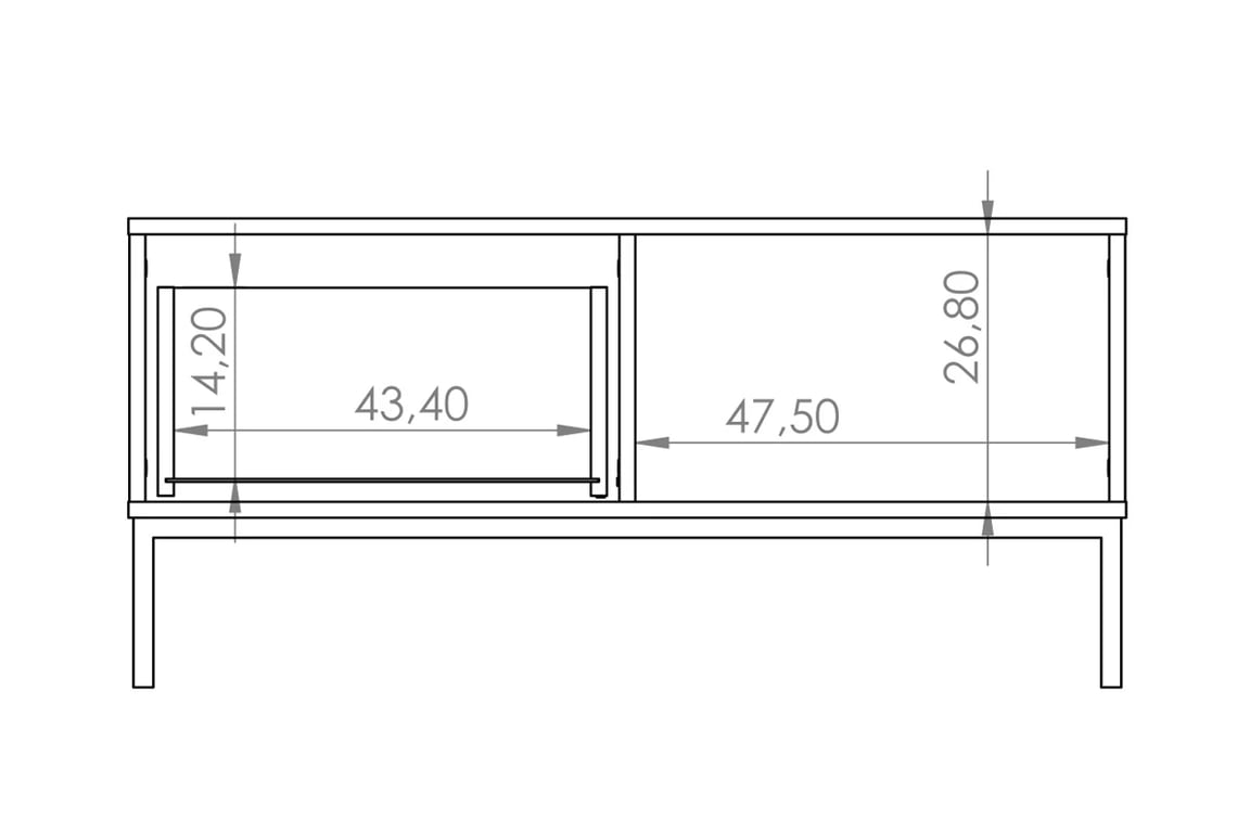 Konferenční stolek Tristal - hikora stolek Tristal s plochou deskou