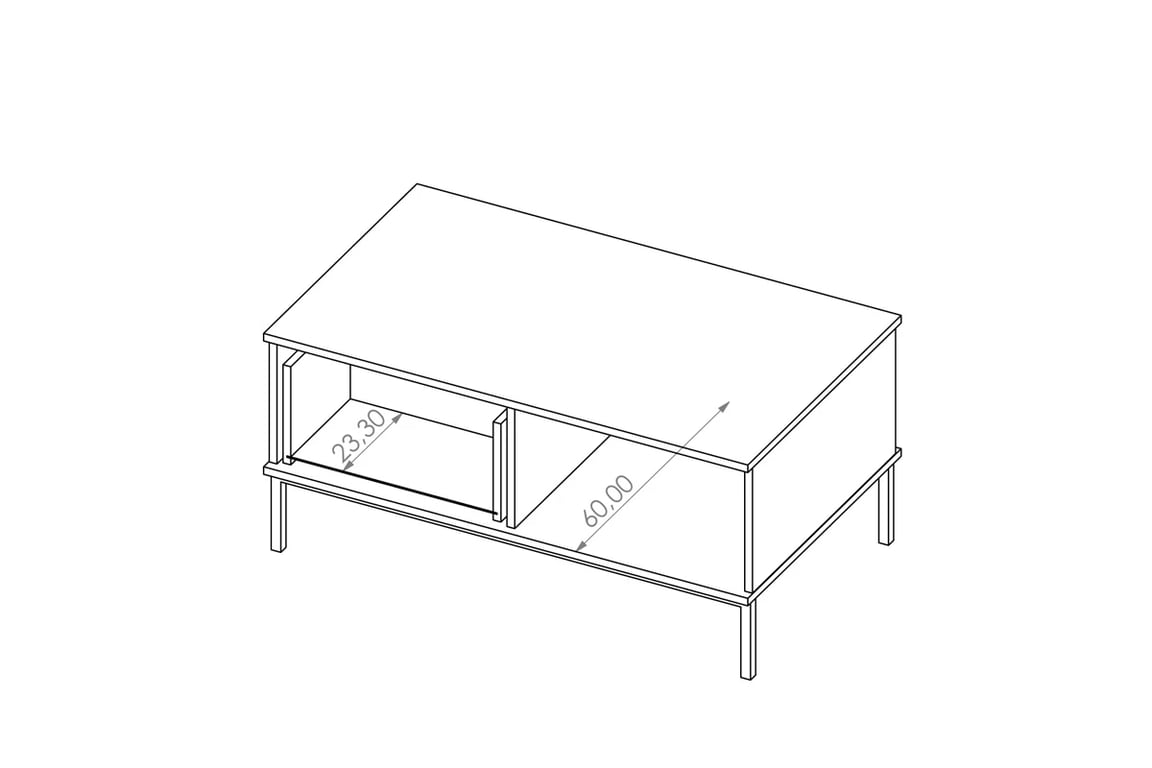 Konferenční stolek Tristal - hikora stolek Tristal se zásuvkami