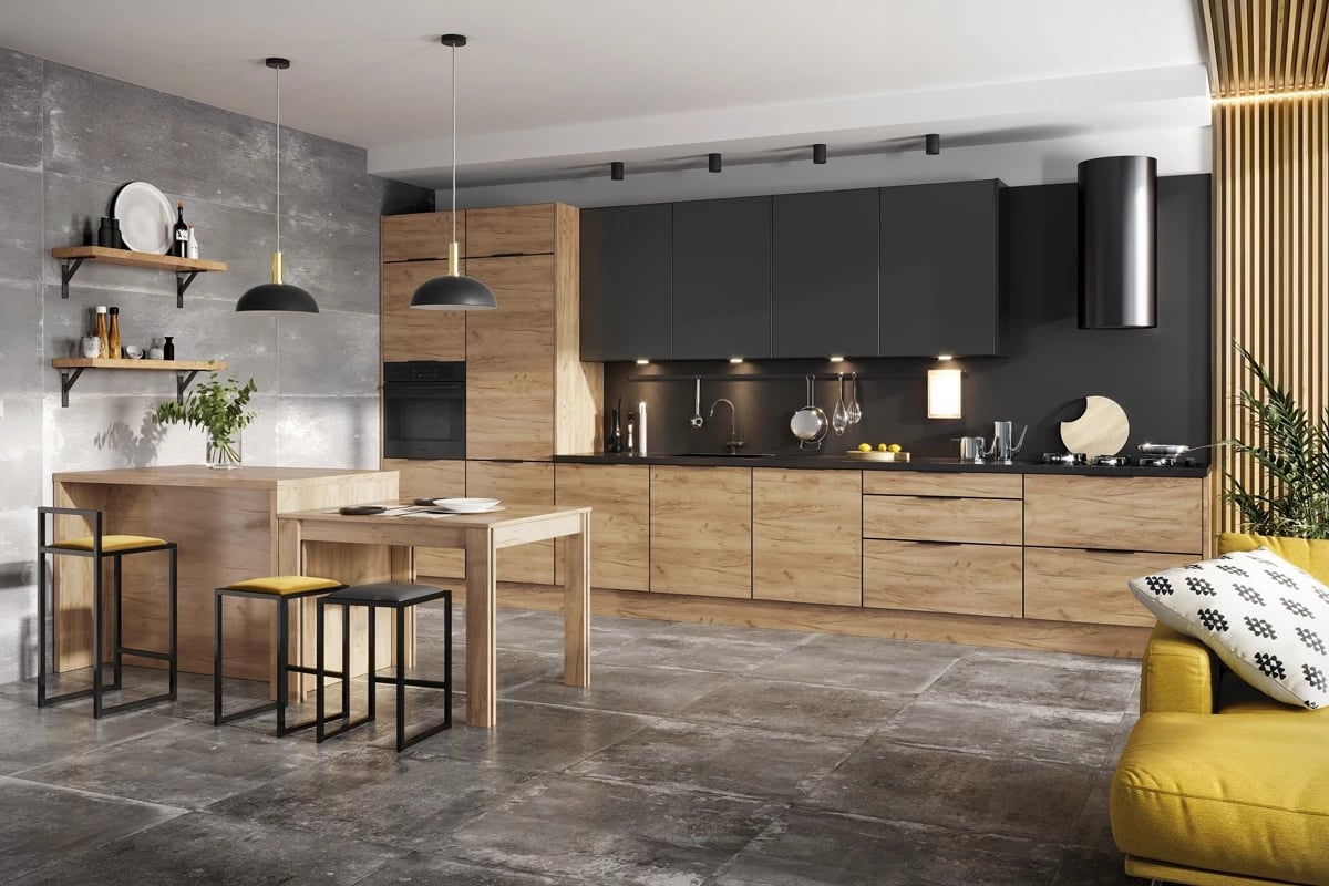 Horní kuchyňská skříňka Kammono K2 NWPKD60.1SS/61 nad myčku pro vestavbu kompaktní trouby Kuchyně industrialna kam 