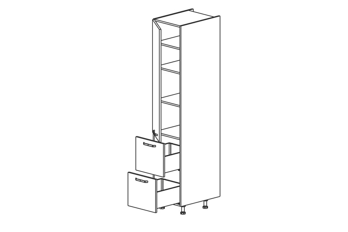 Regálová skříňka Kammono SD50SS2/71 - P2 / K2 Black regál Kuchyňský kammono