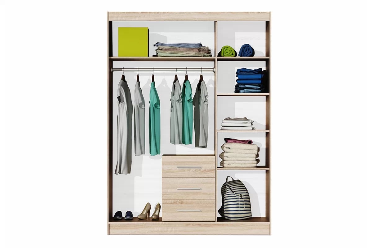 Skříň Bali 147 cm - švestka skříň bali wnetrze