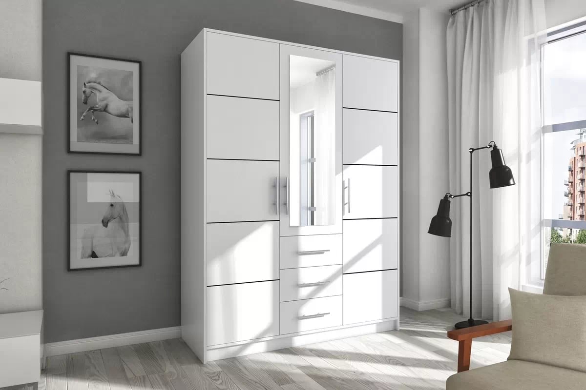 Skříň Bali 147 cm - bílá skříň Bali aranzacja